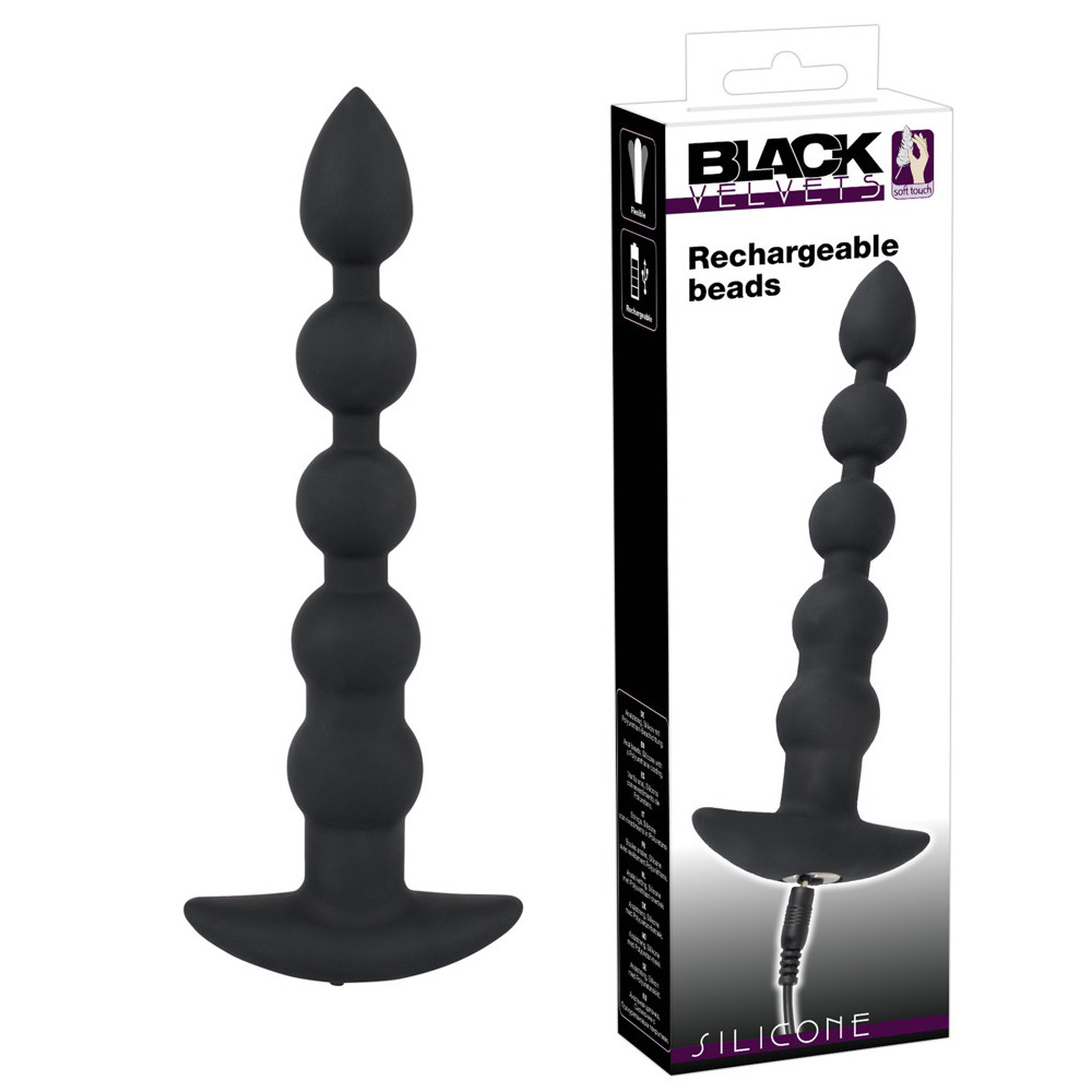 Анальній стимулятор — Black Velvets Rechargeable Beads LUBOV❤️