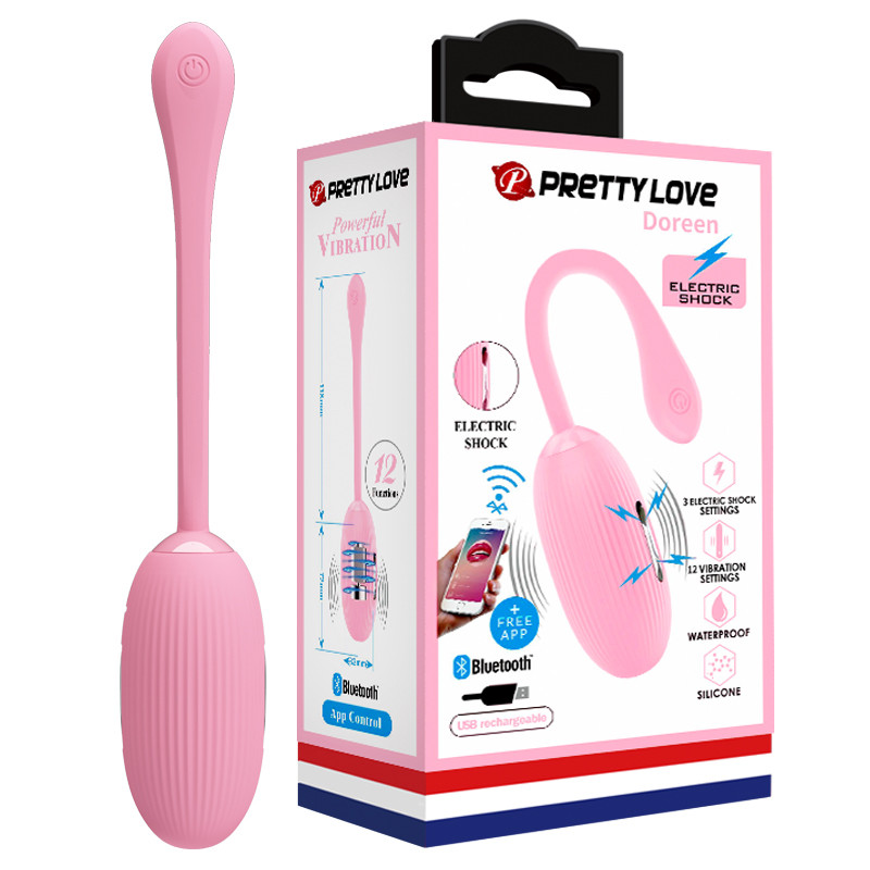 Віброяйце - Pretty Love Doreen Electric Shock Egg Light Pink (App) Кітті