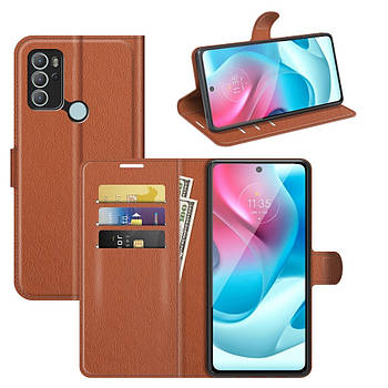 Чохол-книжка Litchie Wallet для Motorola G60S Brown