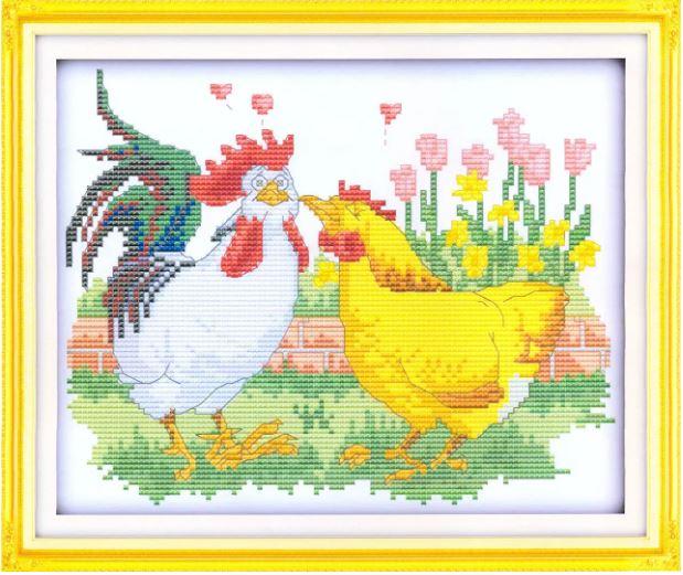 Набір для вишивання за нанесеною на канву схемою "The big cock". AIDA 14CT printed, 27*21 см