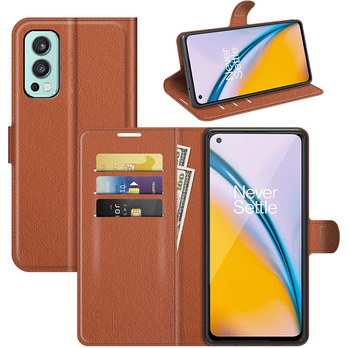 Чохол-книжка Litchie Wallet для OnePlus Nord 2 5G Brown, фото 1