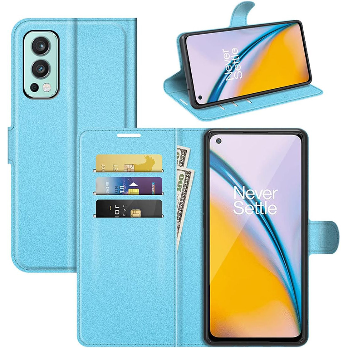 Чохол-книжка Litchie Wallet для OnePlus Nord 2 5G Light Blue, фото 1