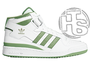 Жіночі кросівки Adidas Forum High White Olive (с мехом) ALL13991