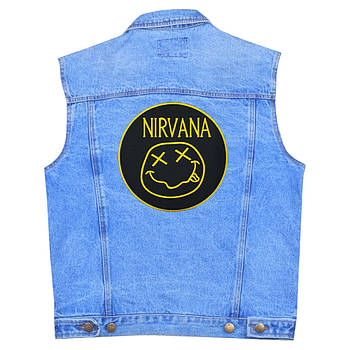 Нашивка термо (thps-009) Nirvana (logo and smile) наспинна кругла