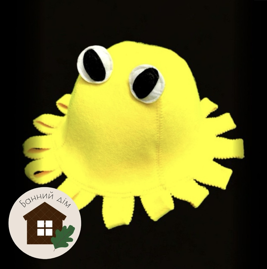 Шапка в лазню Восьминіг з фетру, фото 1