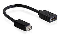 Перехідник моніторний Delock HDMI-DVI mini F M 0.2m D5.5mm Nickel чорний (70.06.5252) CP, код: 7455643