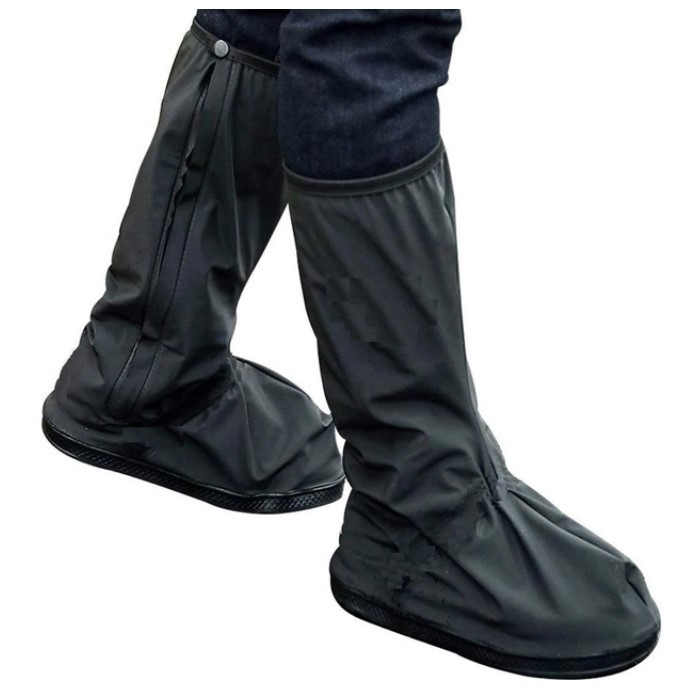 Бахіли від дощу багаторазові ПВХ М (38-39) 28.5 см Чорні Високі Waterproof, фото 1