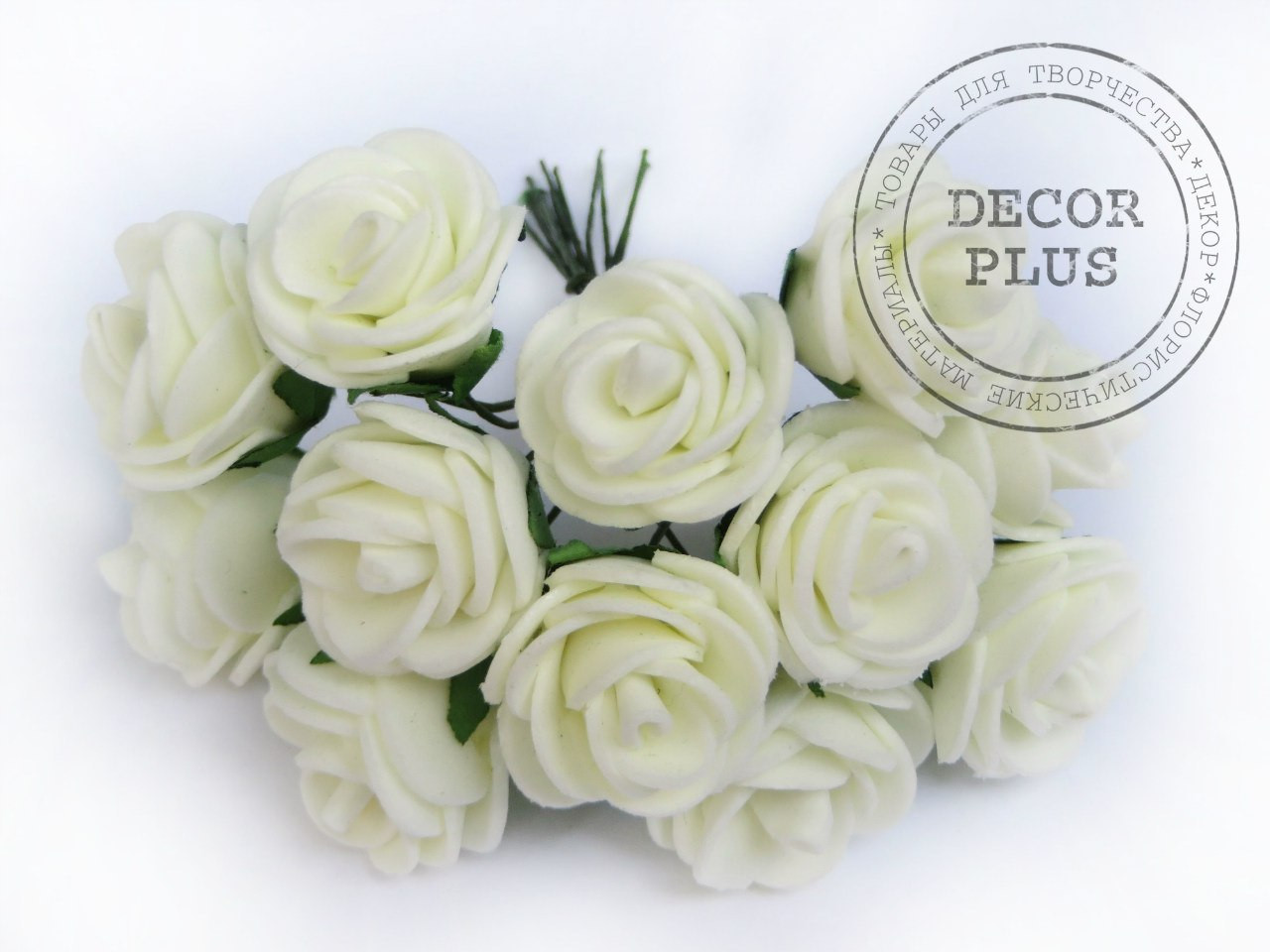 Троянда латексна 2-2,5 см. Кремова, фото 1