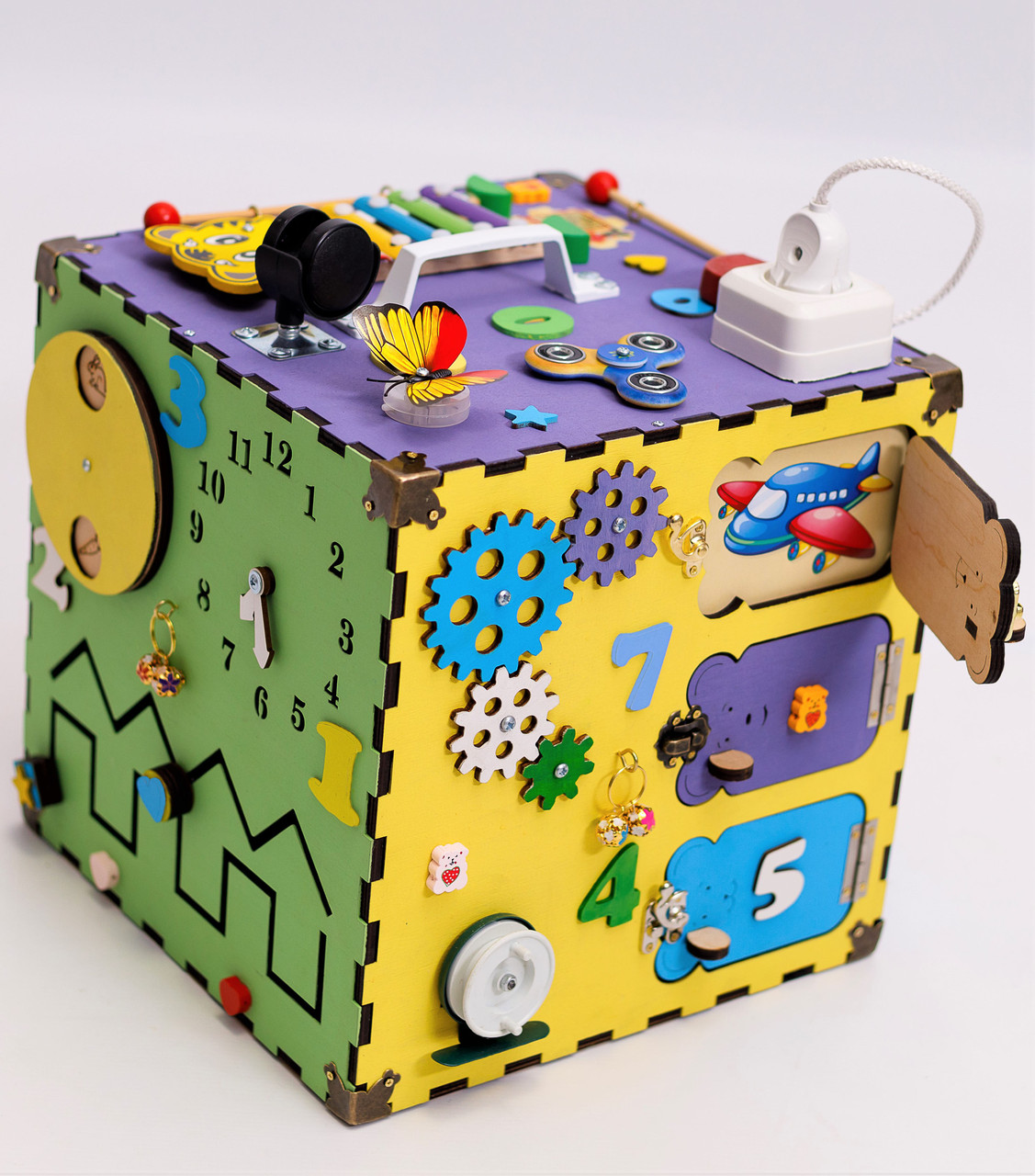Бізіборд для дівчинки та хлопчика 30*30*30 Бізікуб Різнобарвний Дитячий розвивальний куб розвивальна іграшка
