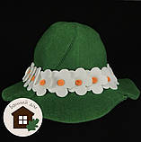 Шапка для лазні Ромашка зелена, фото 2