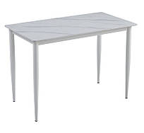 Стіл обідній кухонний нерозкладний керамічний tm-110 білий мармур VetroMebel, сучасний стіл на ніжках