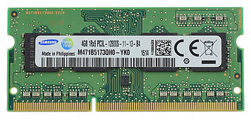 Модуль пам'яті SoDIMM DDR3 4GB PC3L-12800 1600 MHz Samsung (M471B5173QH0-YK0) OEM