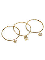Набір еластичних браслетів GUESS із підвісками 1159791950 (Золотистий, One size)