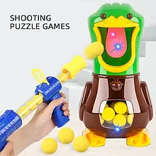 Іграшковий набір: пістолет для стрільби по качці Duck Shooting, дитячий домашній тир, Качка з ручкою