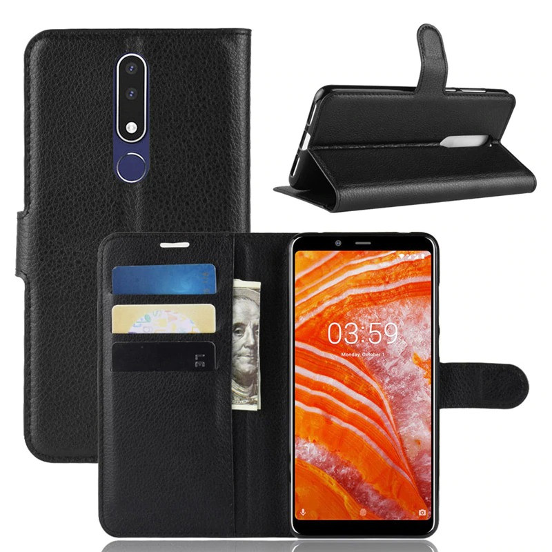 Чехол-книжка Litchie Wallet для Nokia 3.1 Plus Черный