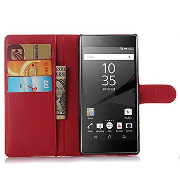 Чехол-книжка Litchie Wallet для Sony Xperia Z5 E6683 / E6633 Красный