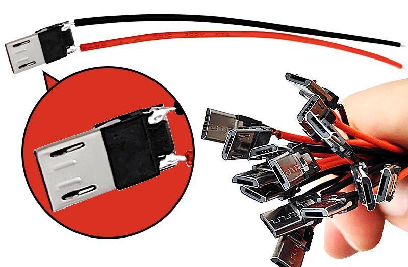 Припаяний роз'єм для мобільного телефону з Micro USB гніздо гніздо штекер