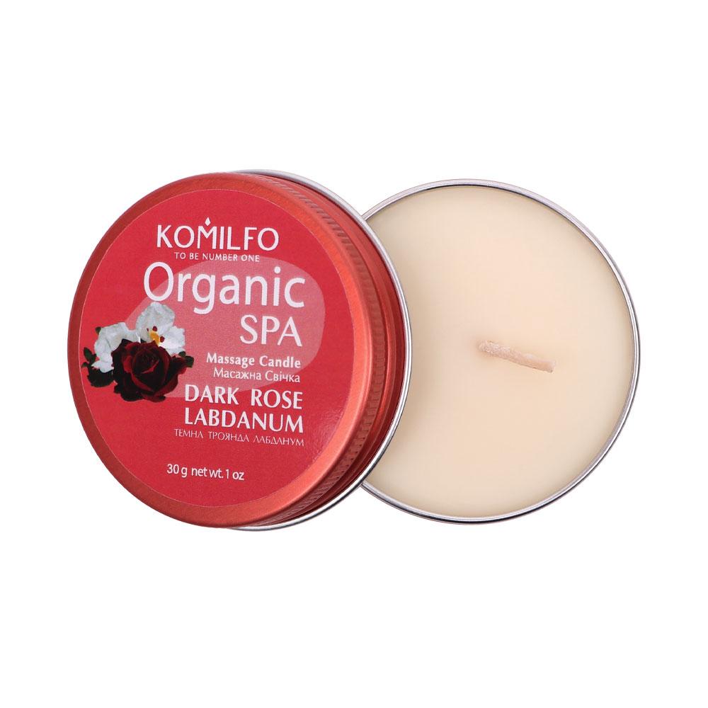 Масажна свічка Komilfo Massage Candle — Dark Rose Labdanum, 30 г