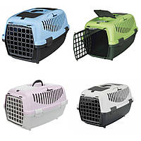 Кошик переноска для котів та собак вагою до 8 кг пластикова з ручкою 37 x 34 x 55 см контейнер Trixie Capri 2