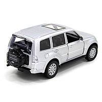 Іграшкова машинка металева MITSUBISHI PAJERO 4WD TURBO, мітсубісі паджеро турбо, срібний, відкр двері, інерція, 1:43 (250282), фото 5