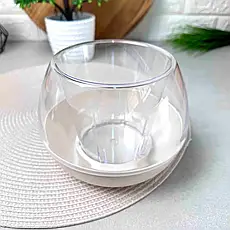 Подвійний горщик для домашніх рослин із дренажем 14 см Біла троянда Сфера Алеана, фото 4