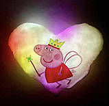 Подушка нічник Свинка Пепа — світильник подушка Пеппа — дитяча подушка Pig Peppa, фото 5