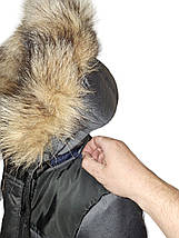 Зимова куртка темно сіра на хлопчика 5,6,7,8 років натуральне хутро, фото 2