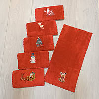 Новогодние полотенца-салфетки Luxyart "Новый год" размер 25*50 см микрофибра 6 шт (LQ-759)