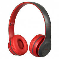 Накладні бездротові навушники P47 4.1+EDR Wireless headphones bluetooth ЧОРНО-ЧЕРВОНІ ( beats solo 2) GS227