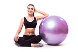 М'яч для фітнесу (фітбол) PowerPlay 4001 Ø75 cm Gymball  Фіолетовий + помпа, фото 6