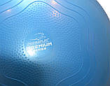 М'яч для фітнесу (фітбол) укріплений PowerPlay 4000 Ø65 cm Premium Gymball Anti-Burst Синій + помпа, фото 7