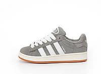 Жіночі кросівки Adidas Campus Grey White Winter Fur (сірі) повсякденні зимові кросівки 14481 Адідас