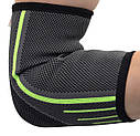 Компресійний налокітник MadMax MFA-283 3D Compressive elbow support Dark grey/Neon green (1 шт.) M, фото 2