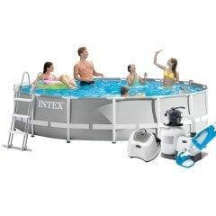 Каркасний басейн Intex 26724-7, 457 х 107 см (7 г/год, 7 900 л/год, драбина, тент, підстилка, набір для