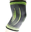 Компресійний наколінник MadMax MFA-284 3D Compressive knee support Dark grey/Neon green (1 шт.) L, фото 5