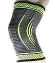 Компресійний наколінник MadMax MFA-284 3D Compressive knee support Dark grey/Neon green (1 шт.) L, фото 6