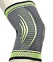 Компресійний наколінник MadMax MFA-284 3D Compressive knee support Dark grey/Neon green (1 шт.) L, фото 7