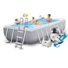 Каркасний басейн Intex 26790-11, 400 х 200 х 122 см (7 г/год, 7 900 л/год, драбина, тент, підстилка, набір для
