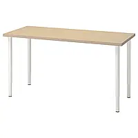 МОЛСКИТТ / ОЛОВ Письменный стол, береза/белый, 140x60 см