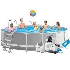 Каркасний басейн Intex 26726-11, 457 x 122 см (7 г/год, 7 900 л/год, драбина, тент, підстилка, набір для