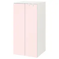 СМОСТАД / ПЛАЦА Гардероб, белый/бледно-розовый, 60x57x123 см