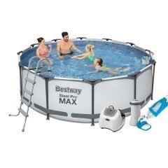 Каркасний басейн Bestway 56420-7, 366 х 122 см (4 г/год, 3785 л/год, тент, підстилка, драбина, набір для