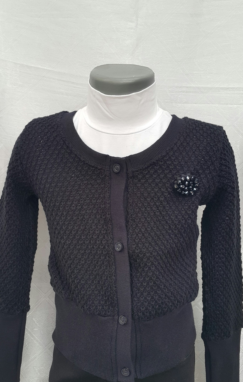 Кофта на дівчаток 116,122,128 зростання Чорна брошка, фото 1