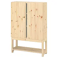 ИВАР Стеллаж со шкафом, сосна, 80x30x120 см