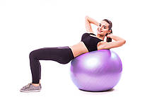 М'яч для фітнесу (фітбол) PowerPlay 4001 Ø75 cm Gymball  Фіолетовий + помпа, фото 3