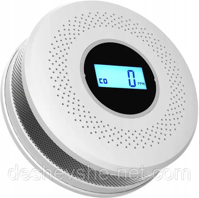 Датчик чадного газу + датчик диму з сиреною 2в1, фото 1