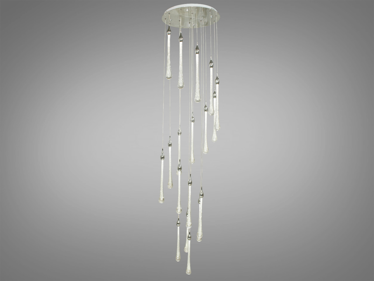 Каскадна світлодіодна люстра для холу, колір хром, 45 W на 7 м2 3003-18HR-LS