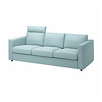 ВИМЛЕ 3-местный диван с подголовником/Саксемара светло-синий