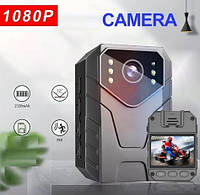 Нагрудная боди-камера F06 с дисплеем 2 дюйма, датчик движения, аккум-1800мАч - ОРИГИНАЛ!