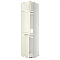 МЕТОД Шкаф холодильный/закрытый/3-дверный, белый/Бодбин кремовый, 60x60x240 см
